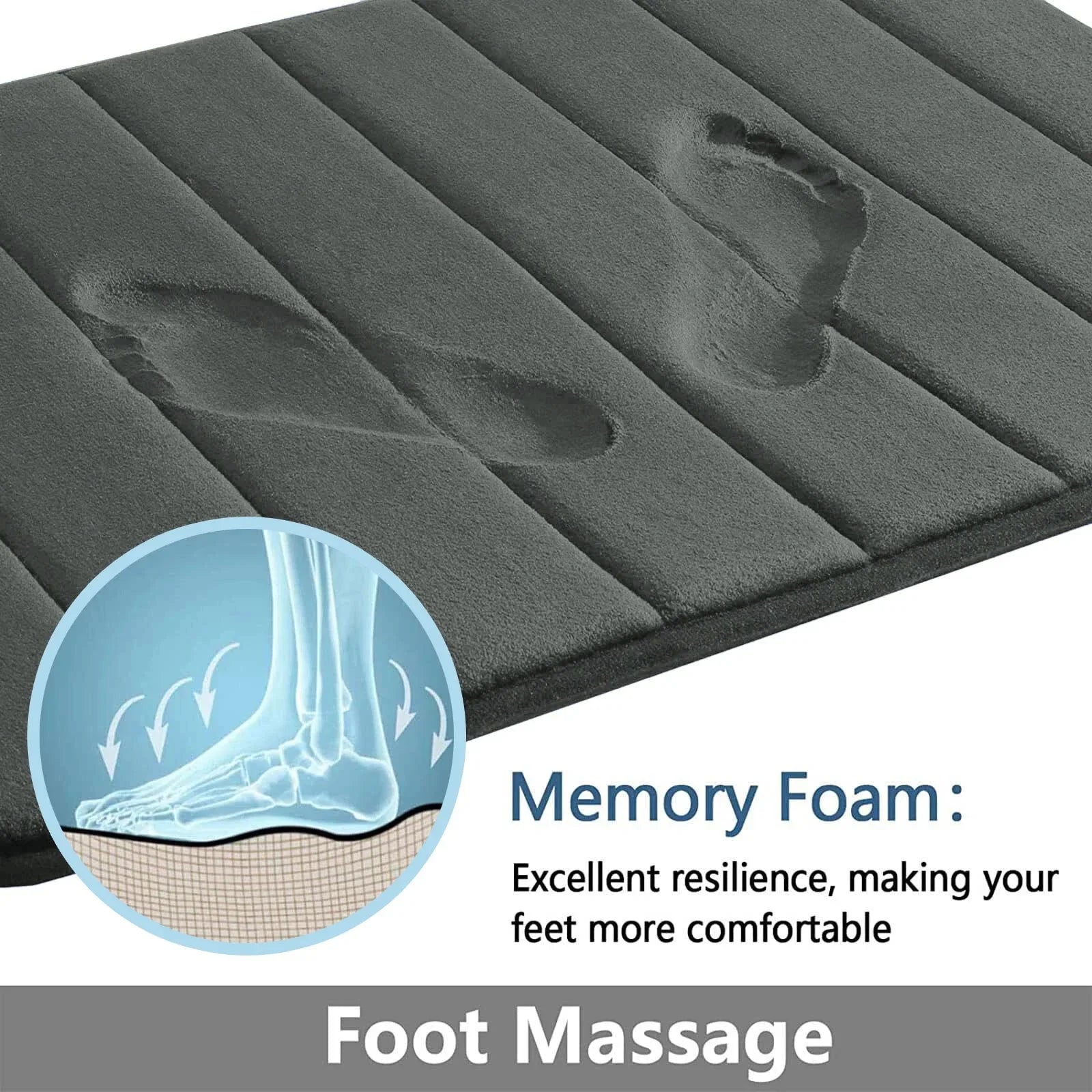 Velvet Memory Foam Bathroom Rug Set Of 3 Water Absorption Non Slip