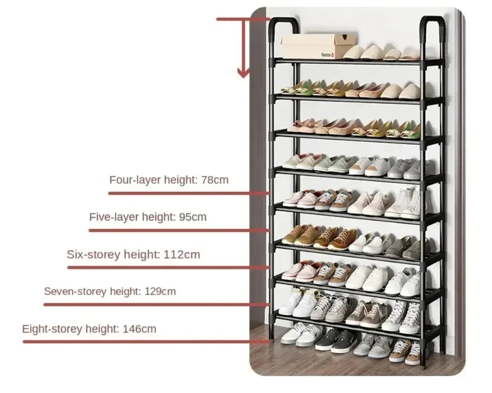 Shoes Organizer Multilayer Shoe Rack Metal Housing Entrance Rental Shelf Space Saving For Living Room And Dormitory Shoe Rack