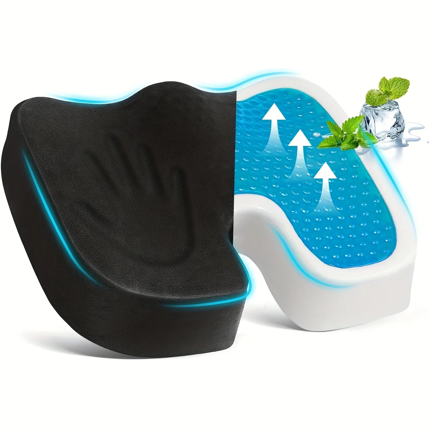 Thick Cooling Cushion,Gel-Enhanced Office Chair Cushion, Car Driving