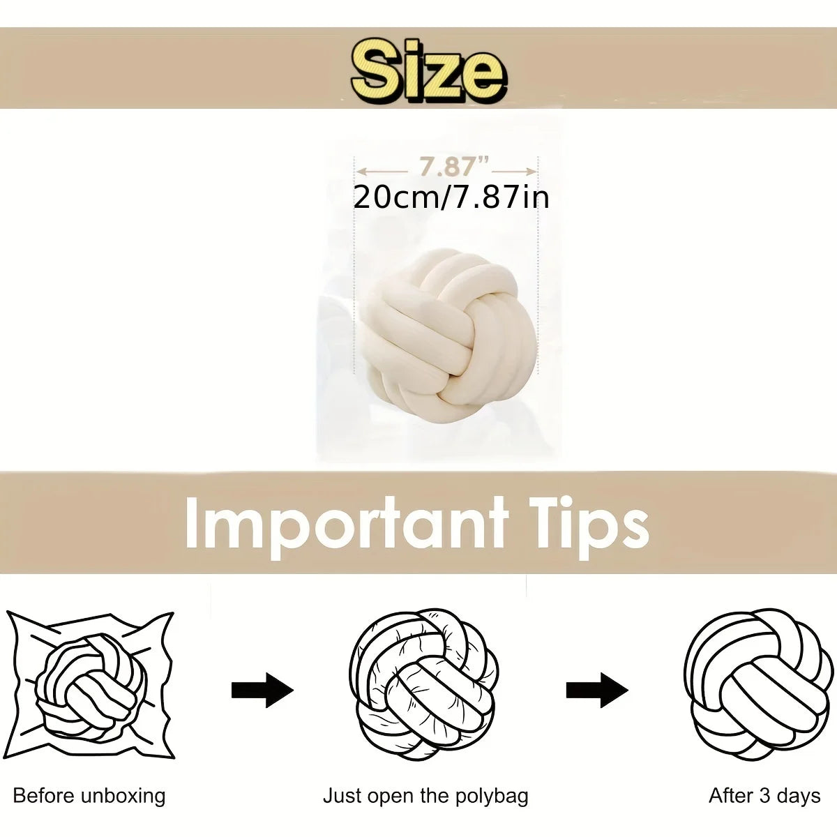 1pc Knot Pillow Ball Round Throw Pillow Home Decor Cushion Decorative