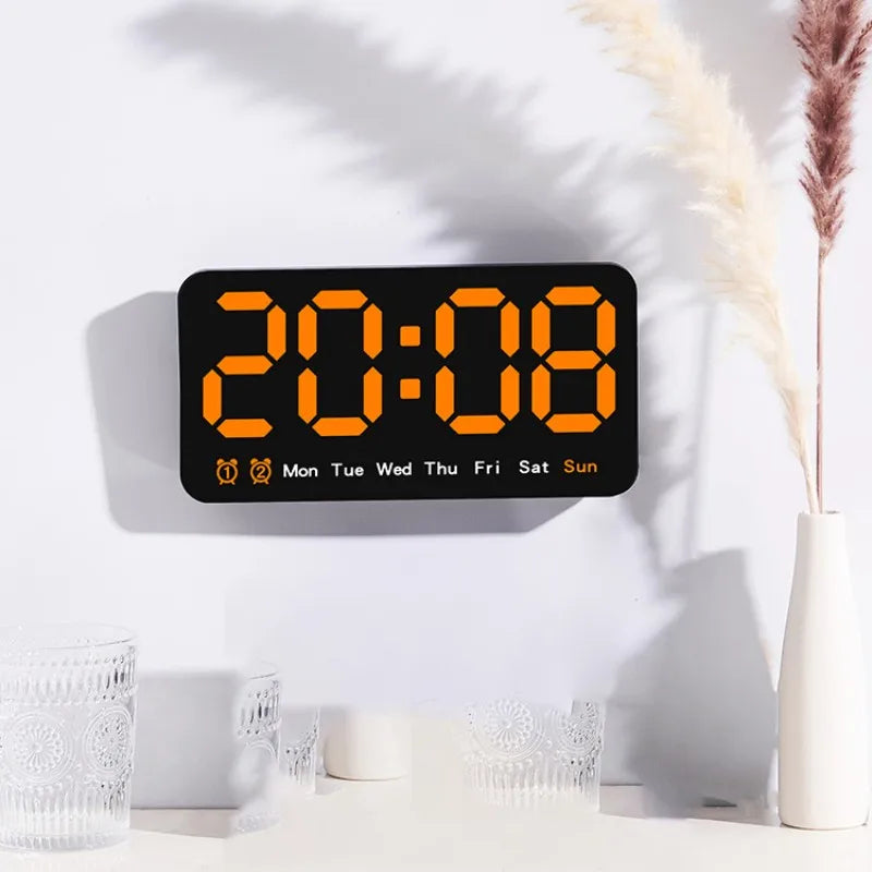 Voice Control Large Digital Wall Clock Temperature Date Week