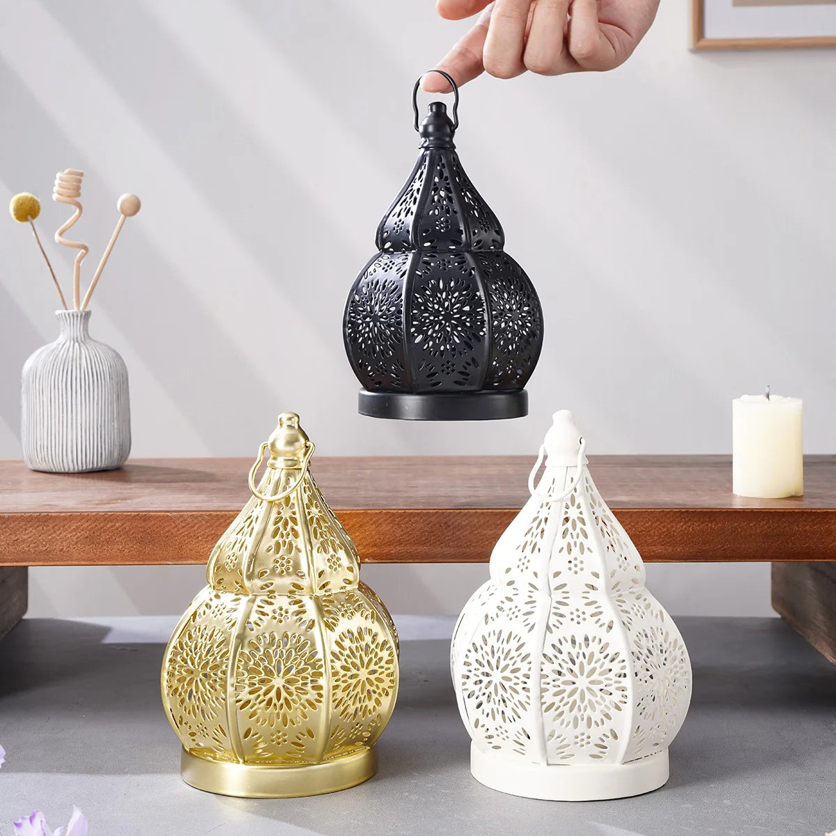 Moroccan Gourd Lantern Candle Holder
