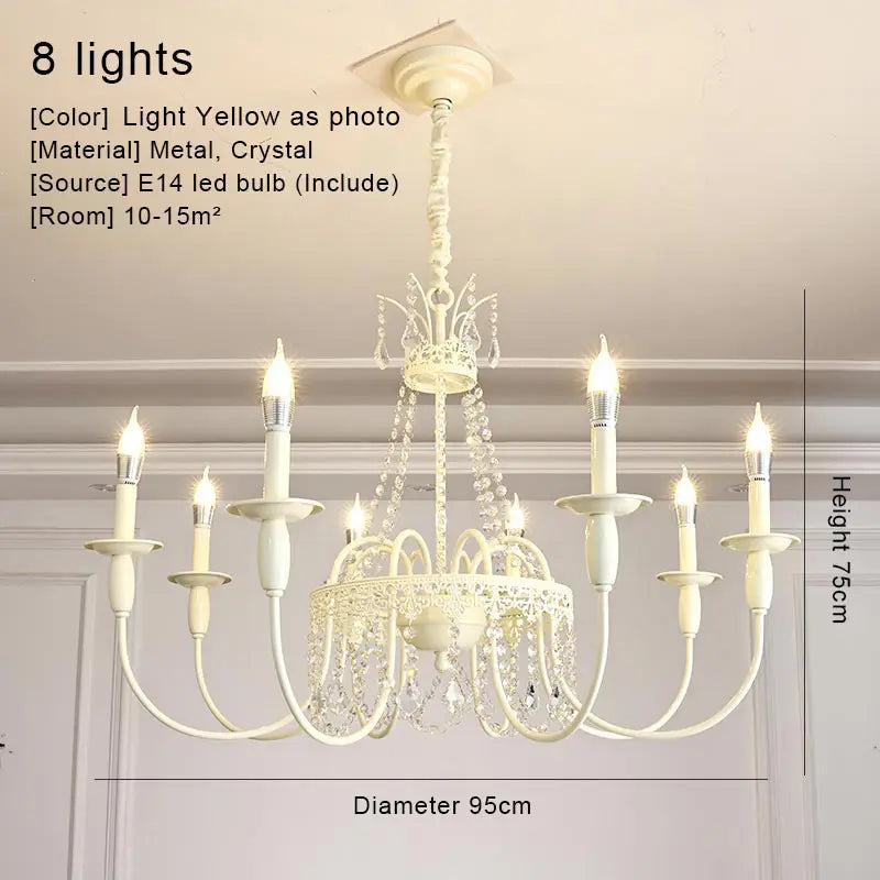 Modern 6-Light Crystal Chandelier LED Ceiling Light with E14 Bulb Base