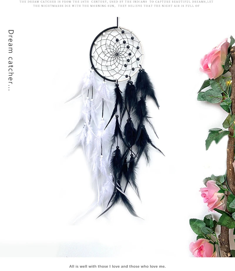Dream Catcher Handmade Two Color Feather Wind Chimes Living Room