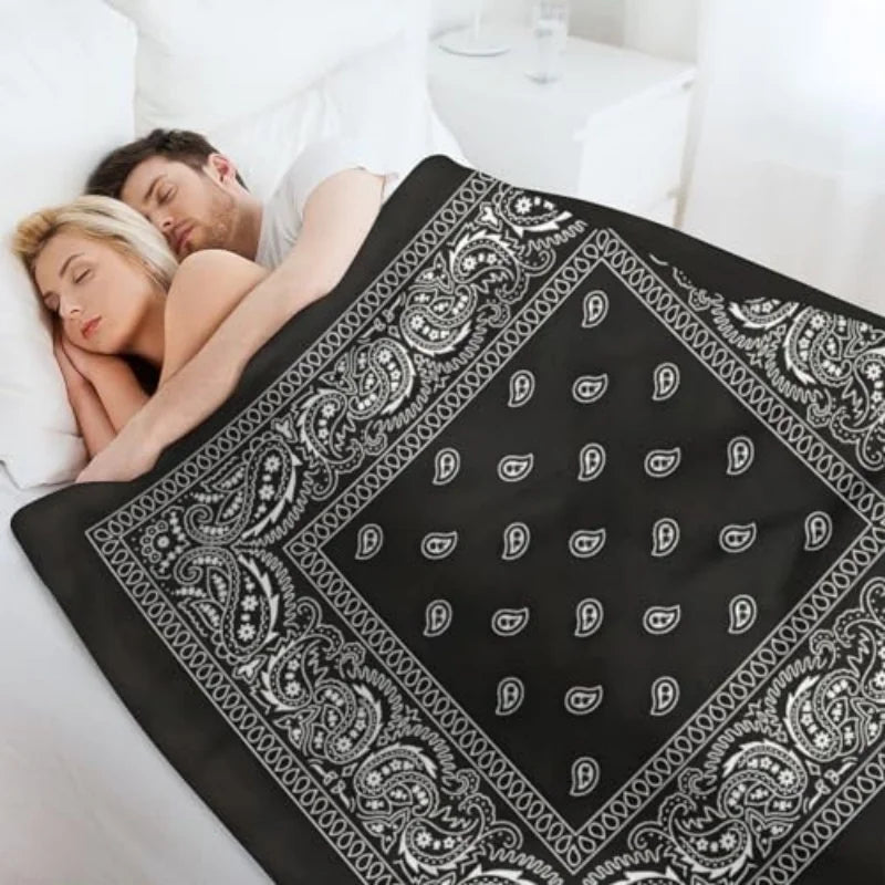 Paisley Bandana Print Throw Blanket
