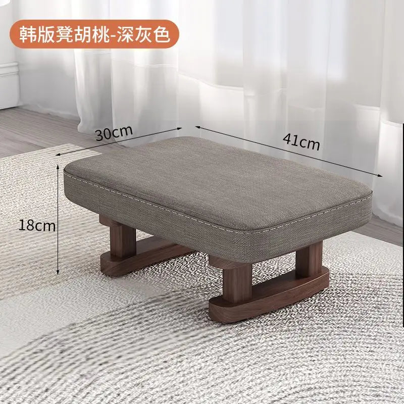 Solid Wood Shoe Changing Stool, Low Foot Rest