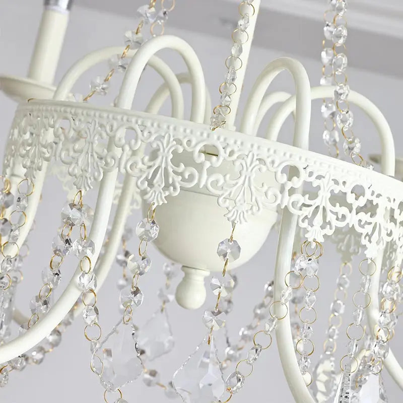 Modern 6-Light Crystal Chandelier LED Ceiling Light with E14 Bulb Base