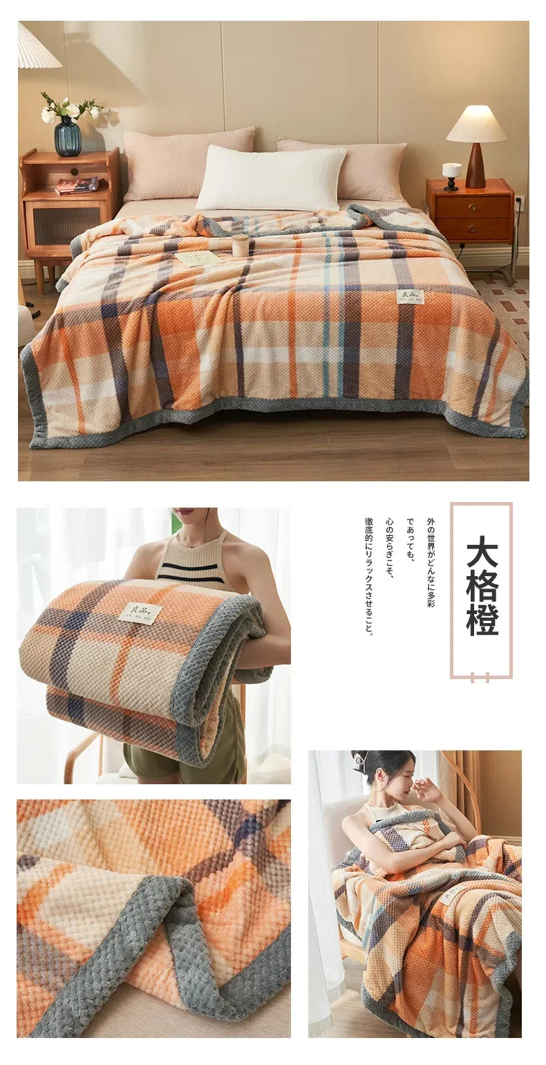 Knit Blanket Throw Soft Chenille Yarn Knitted Blanket Machine