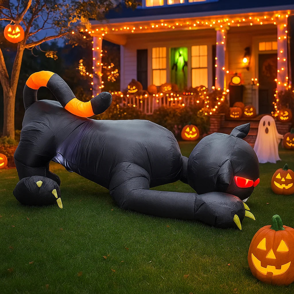 6 ft Inflatable Shaking Head Black Cat