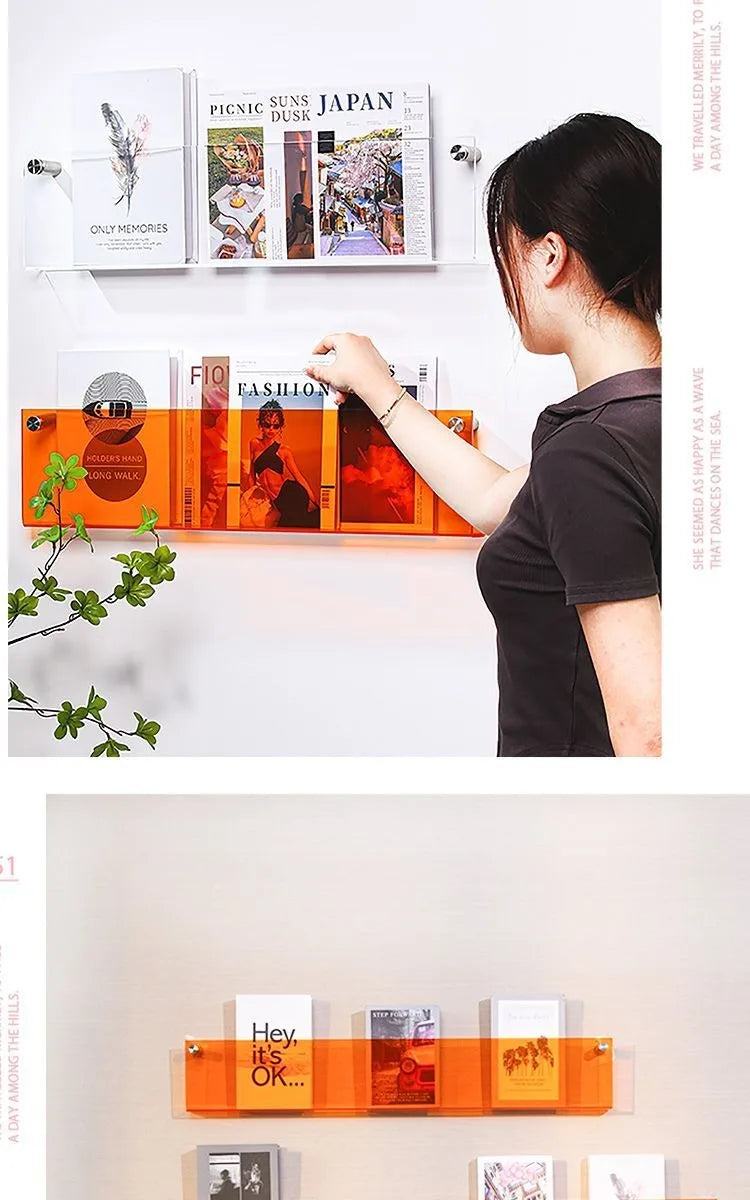 Acrylic Wall Magazine Rack