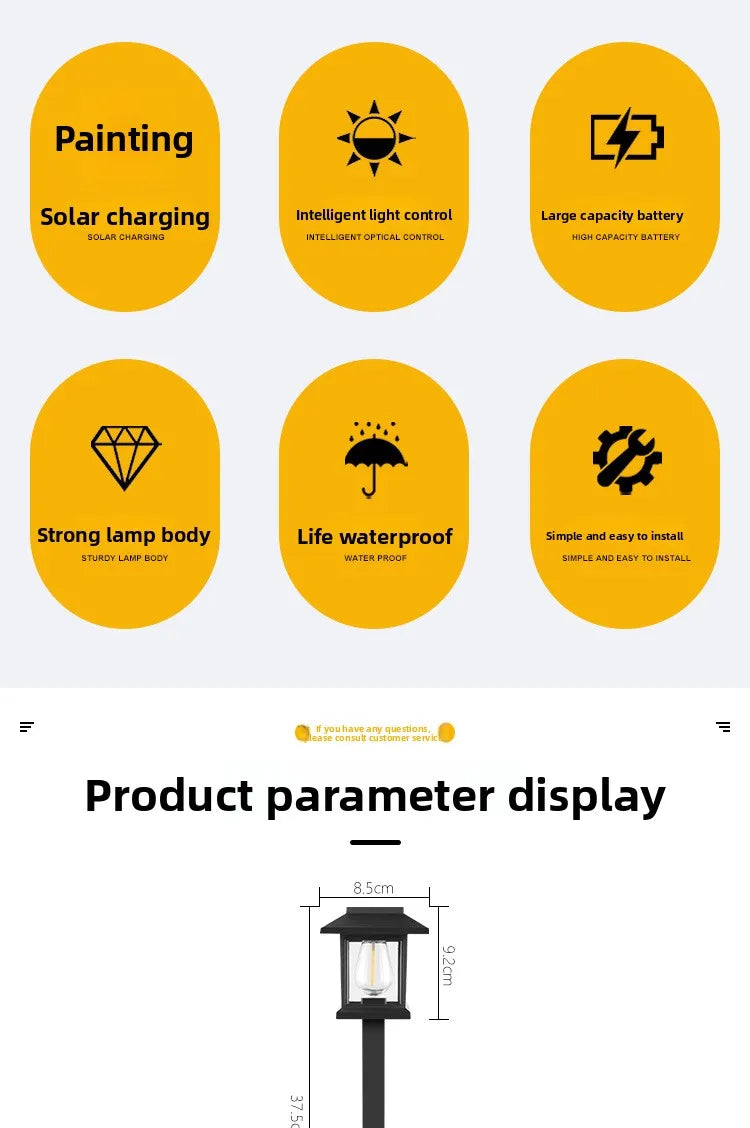 Outdoor Solar LED Ground Stake Light Lawn Lamp