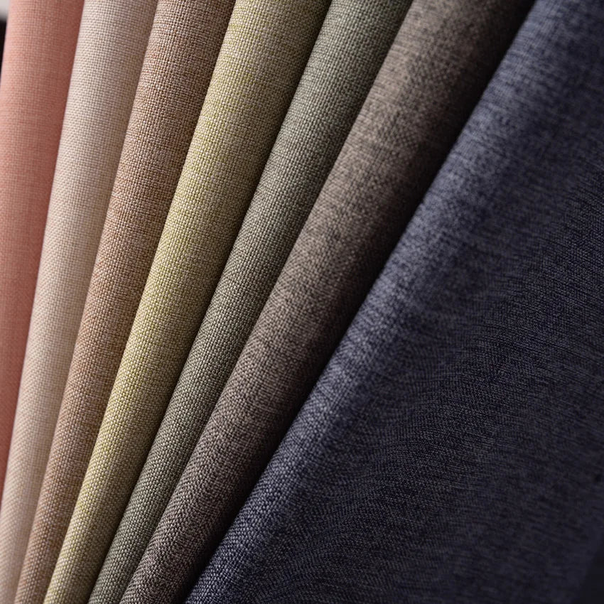 Thick Imitation Linen Shower Curtain Polyester Waterproof Shower