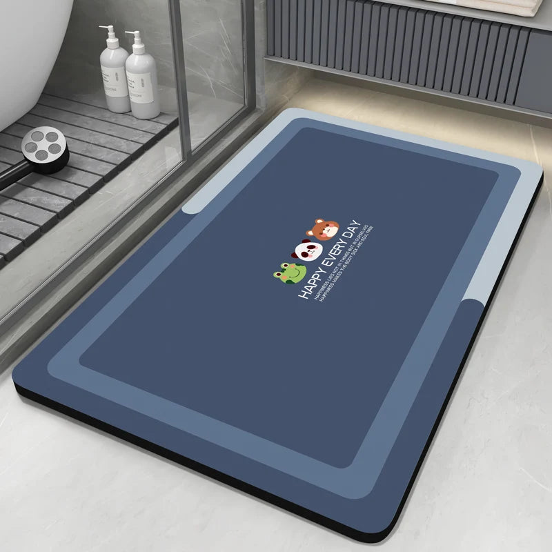 Diatomaceous Earth Bath Mat Bathroom Rug Absorbent Non-slip Floor Foot