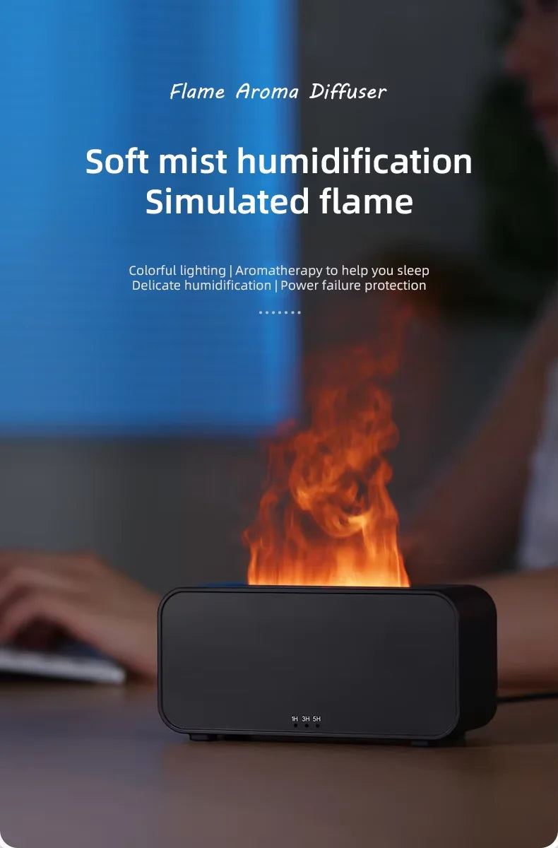 Air Aroma Humidifier Diffuser Essential Oils Humidifiers Mini Flame