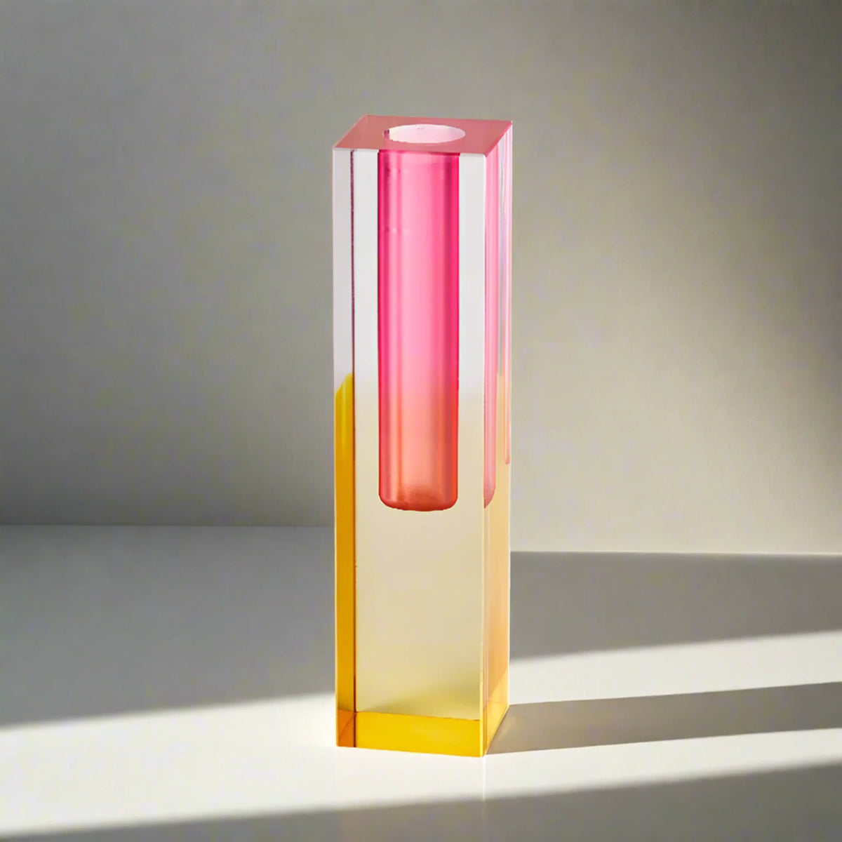 Iridescent Acrylic Bud Vase, Crystal Look Column Vase