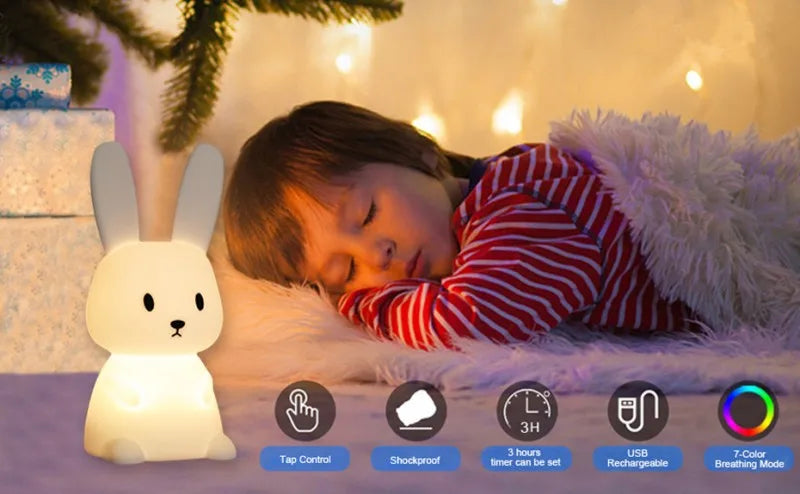 Silicone Rabbit Night Light