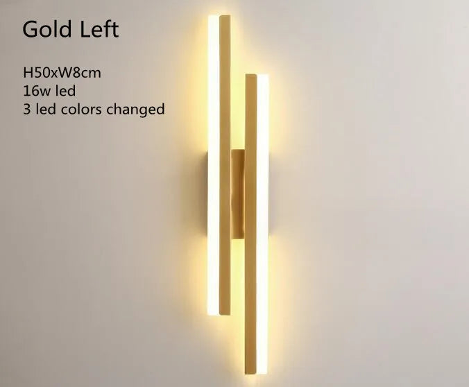 LED Bedroom Wall Lamp Wall Sconces Copper Line Pipe Acrylic Lampshade