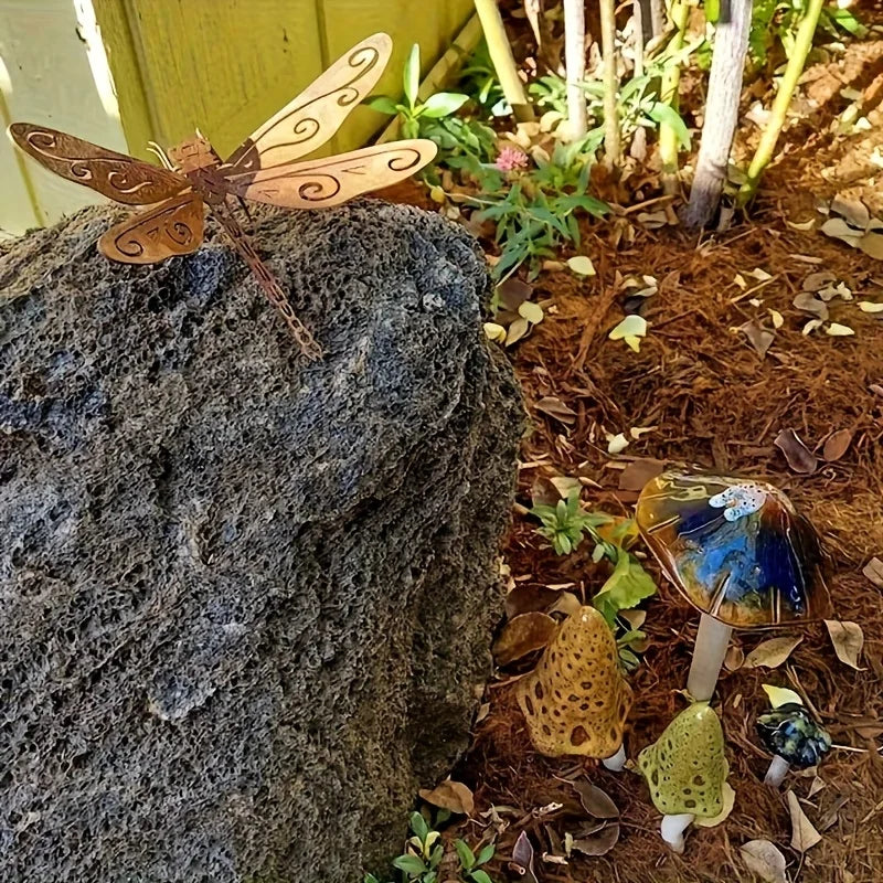 Metal Dragonfly Garden Stake