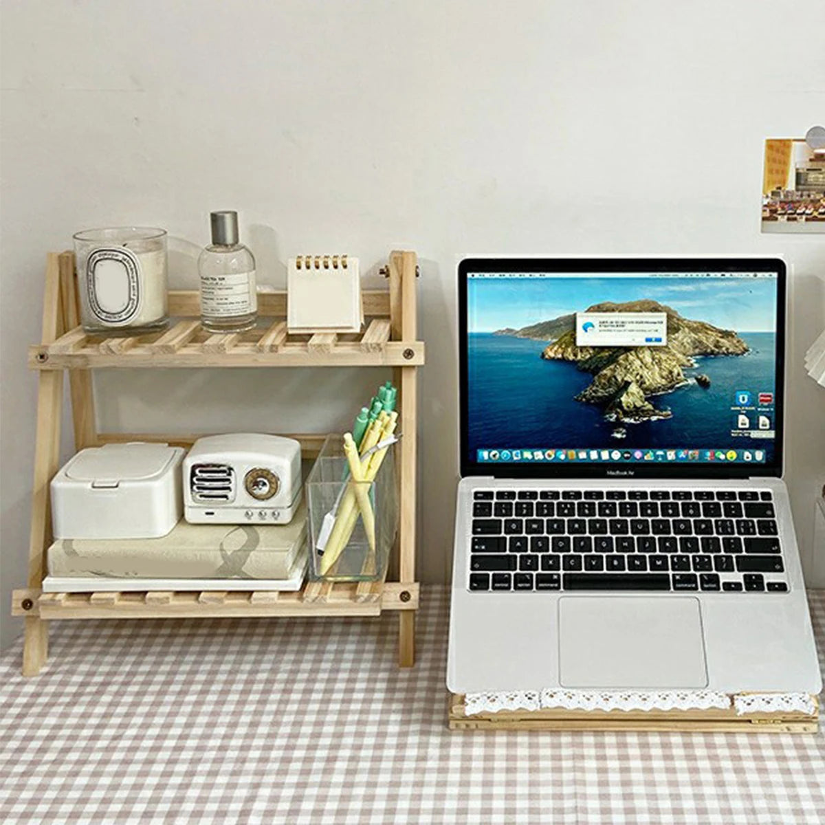 Folding Double Layer Desk Organizer