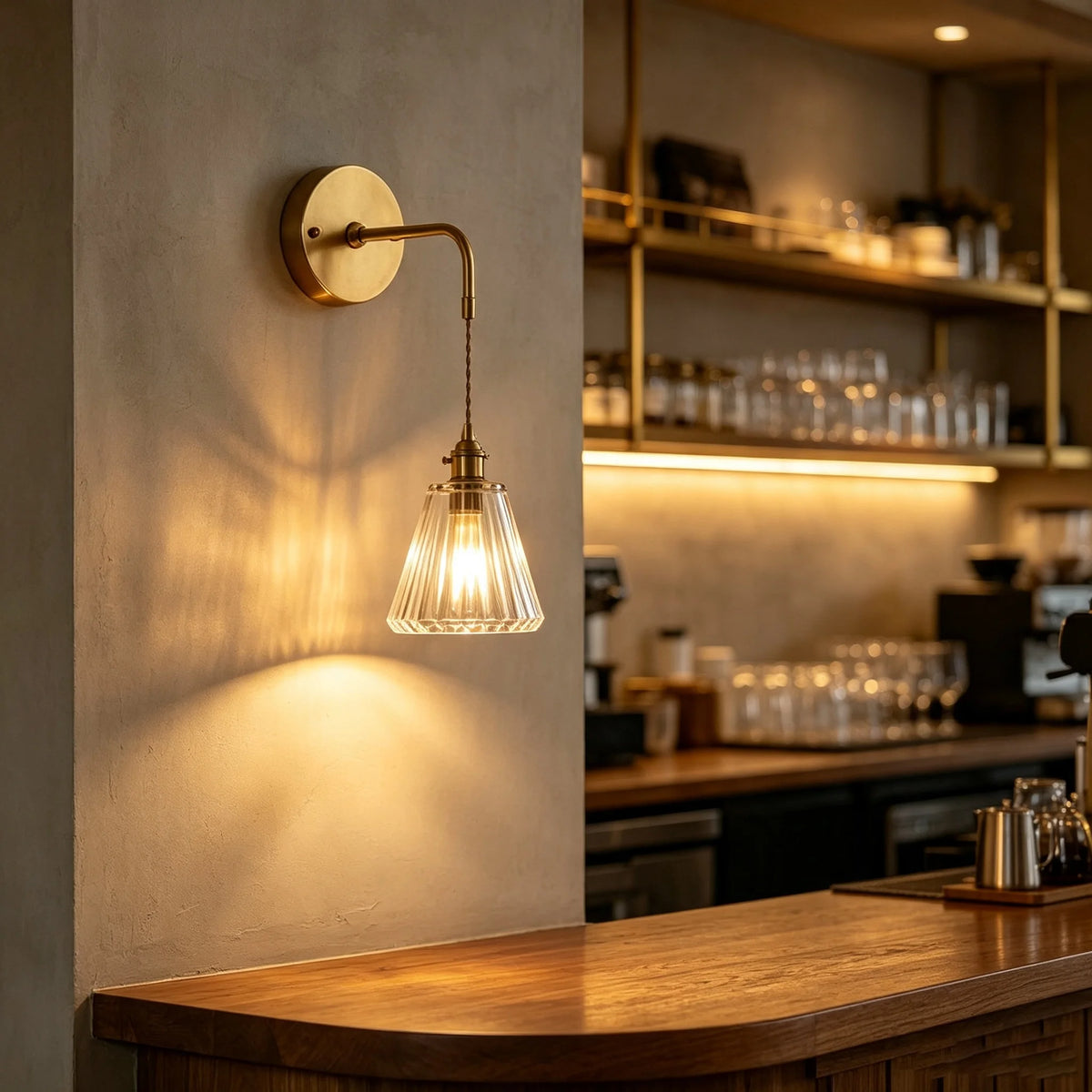 Retro Rope Glass Shade Wall Sconce