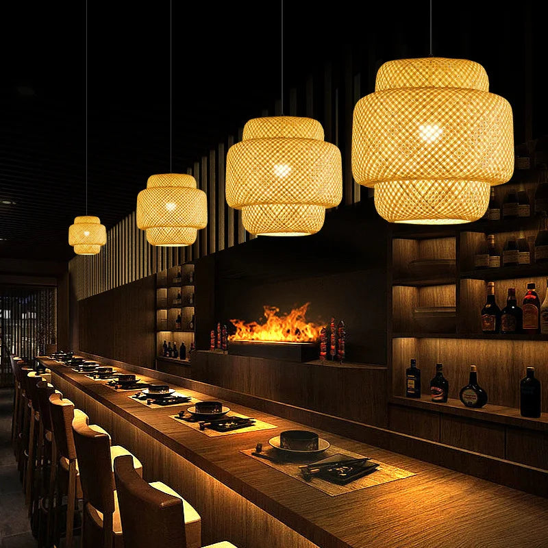 Hand Woven Bamboo Pendant Light
