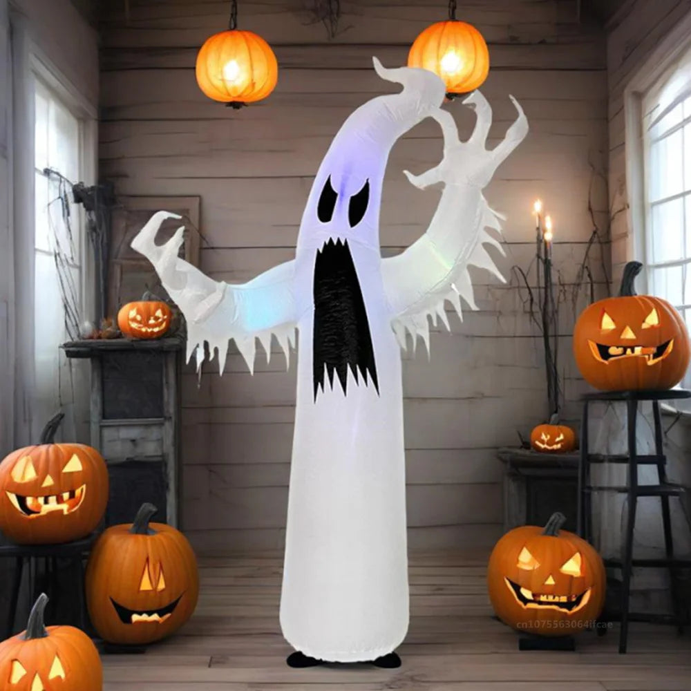 Inflatable White Ghost with LED Lights