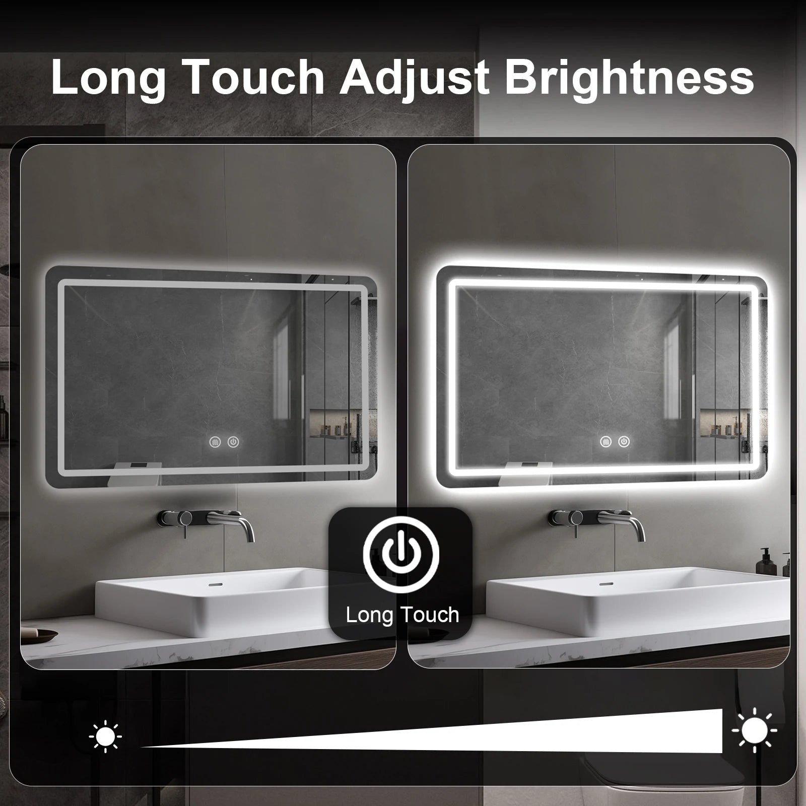 Dimmable Rectangle Vanity Mirror