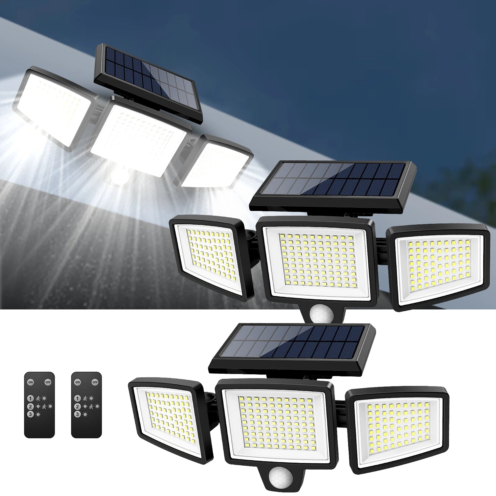 3-Head Solar Motion Security Light