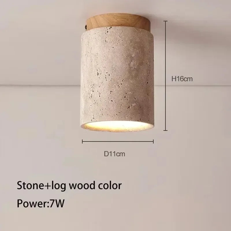 Japanese Stone Wood Ceiling Downlight