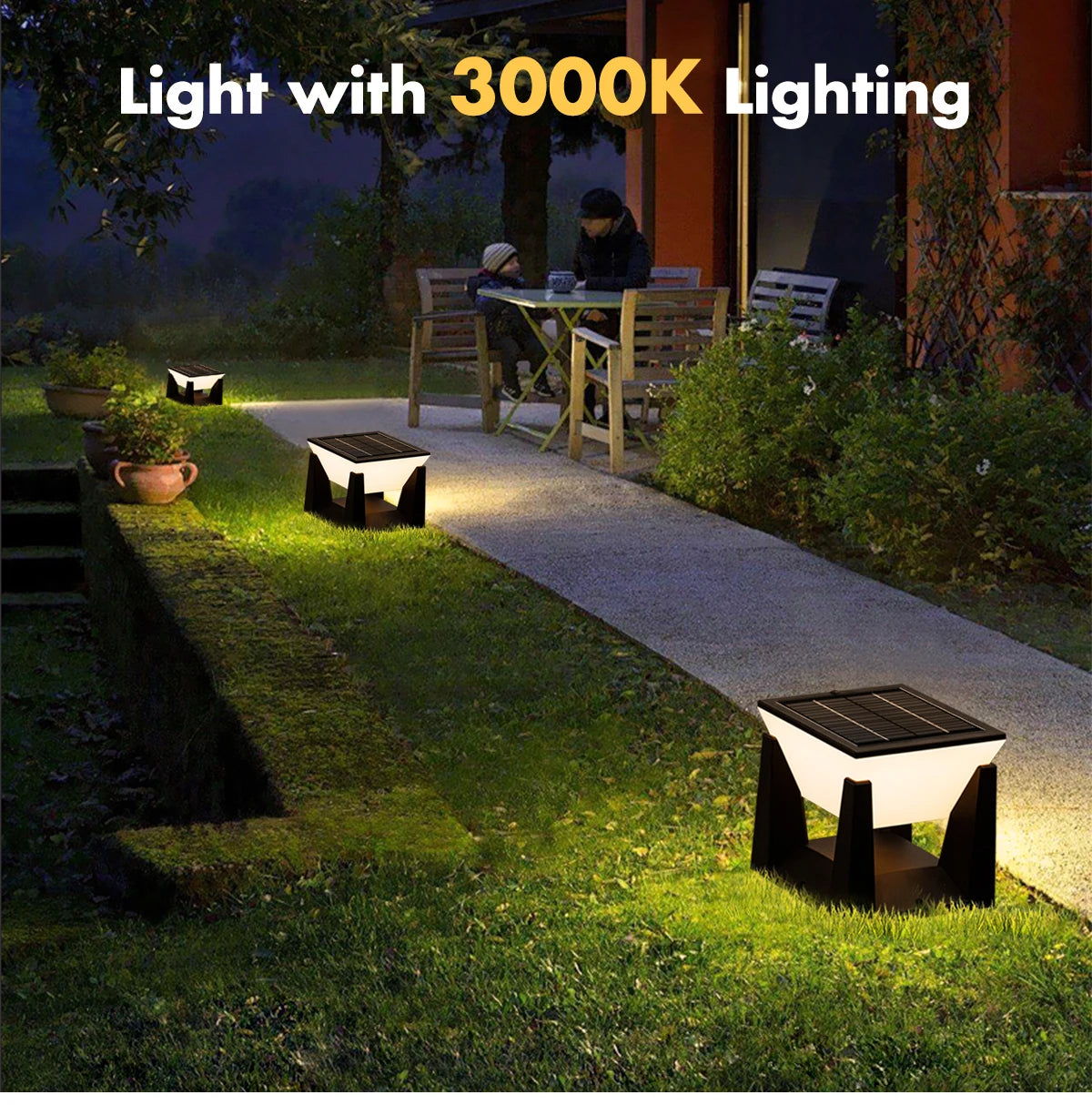 Outdoor Solar Post Light Solar Pillar Lights Modern LED Fence Deck Cap