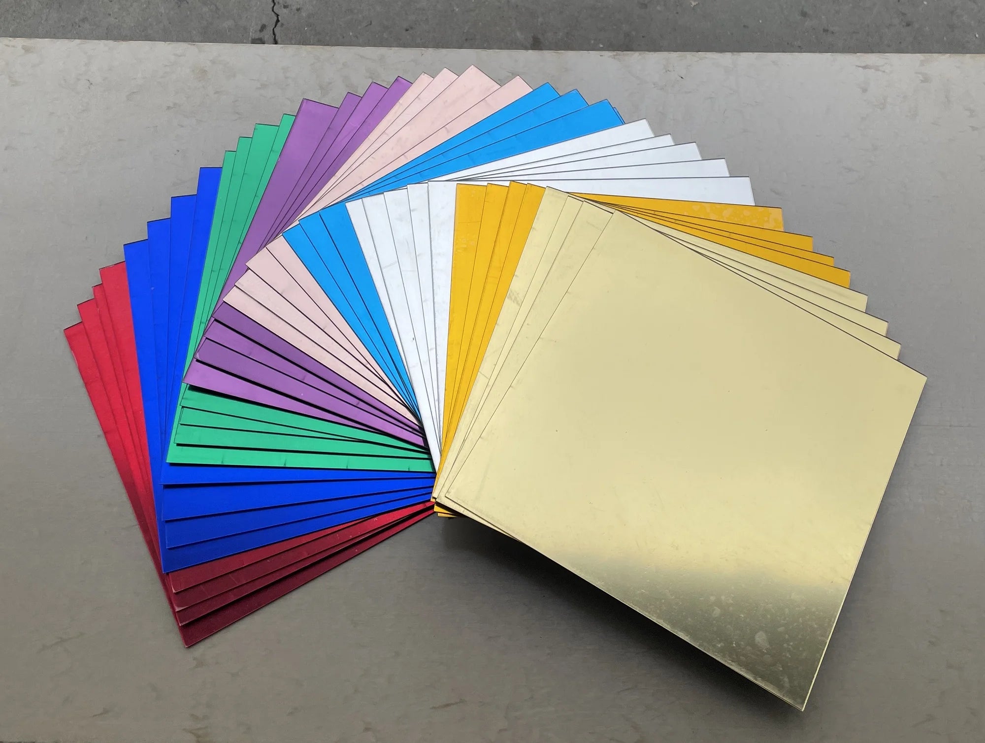 Colorful Rectangle Acrylic Wall Mirror Sheet