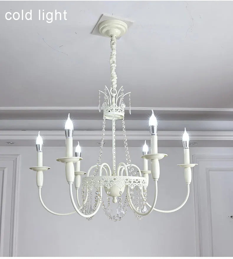 Modern 6-Light Crystal Chandelier LED Ceiling Light with E14 Bulb Base
