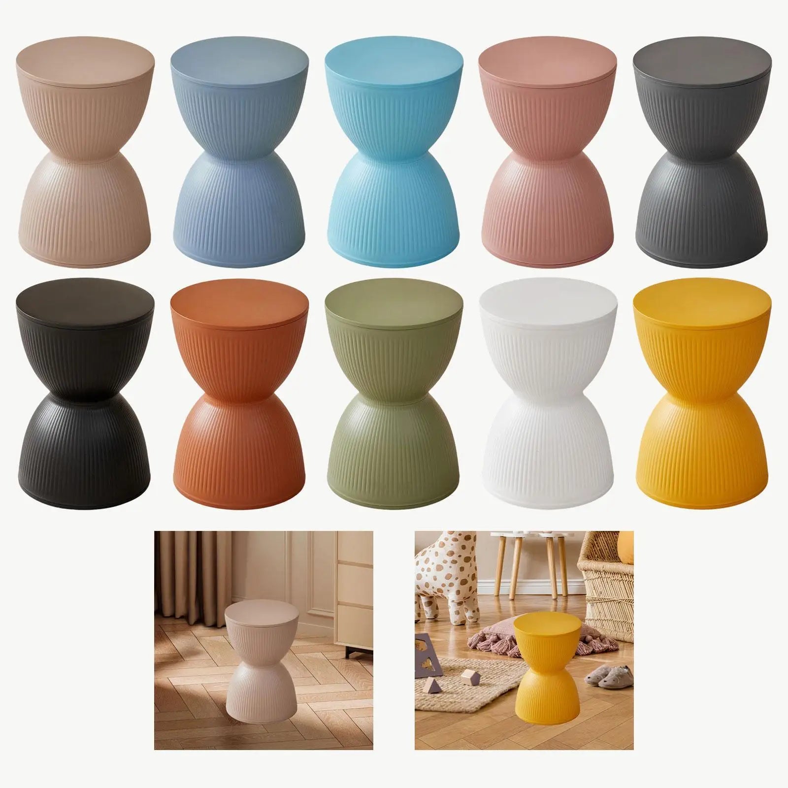 Nordic Small Round Foot Stool Multipurpose Seat Ottoman for Shoe Changing Bedside Sitting in Home Living Room Bedroom Entryway