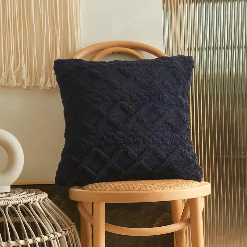 Plush Diamond Tufted Cushion Cover