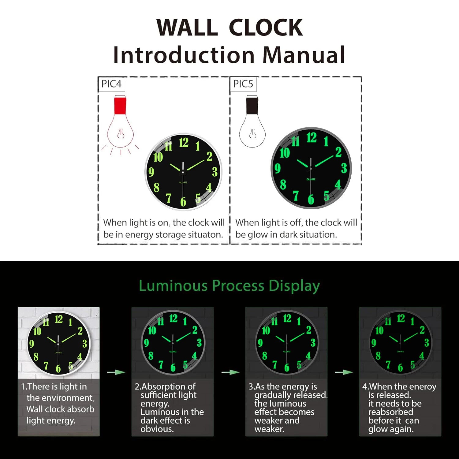 Luminous Round Wall Clock
