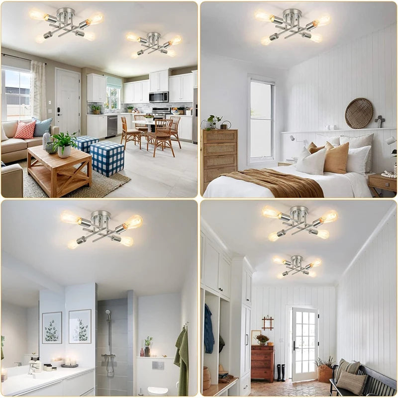 Nordic Semi Recessed Bedroom Chandelier