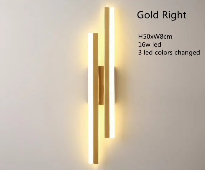 LED Bedroom Wall Lamp Wall Sconces Copper Line Pipe Acrylic Lampshade