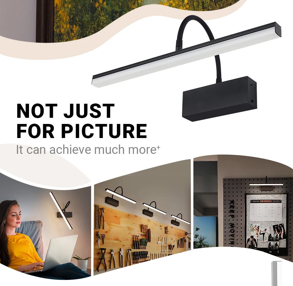 Rechargeable LED Wall Lamp Flexible Adjustable Wall Light Fixtures 40cm