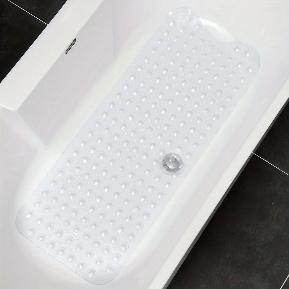 1Pc non-slip shower mat bathtub mat with drain holes and suction cups