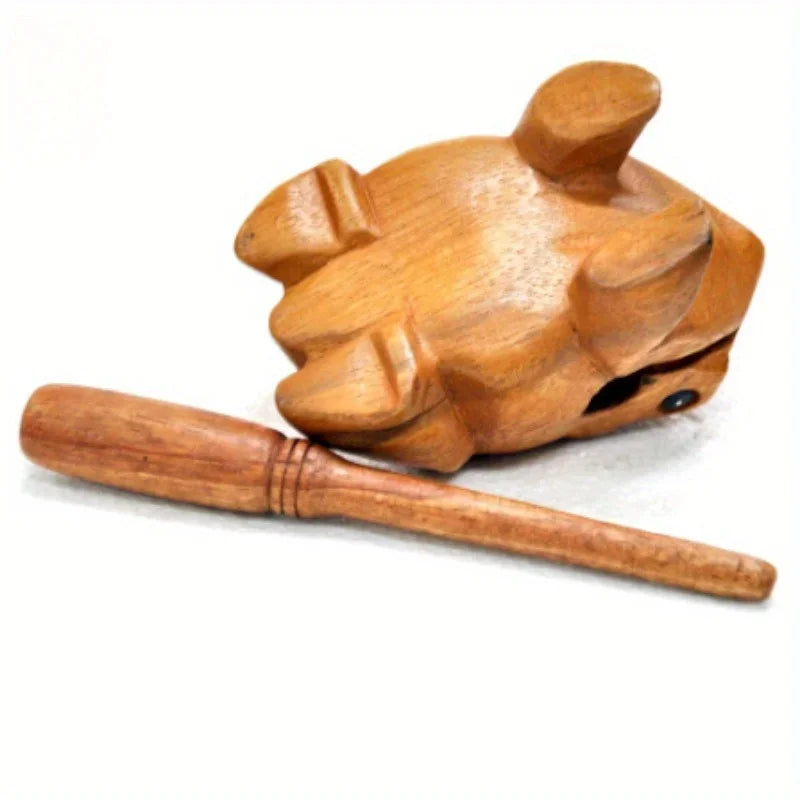 Hand Carved Wooden Frog Ornament