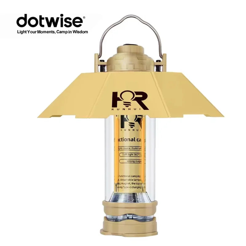 DOTWISE 3000mAH Camping Portable Retro Lantern Camping Lighthouse Tent
