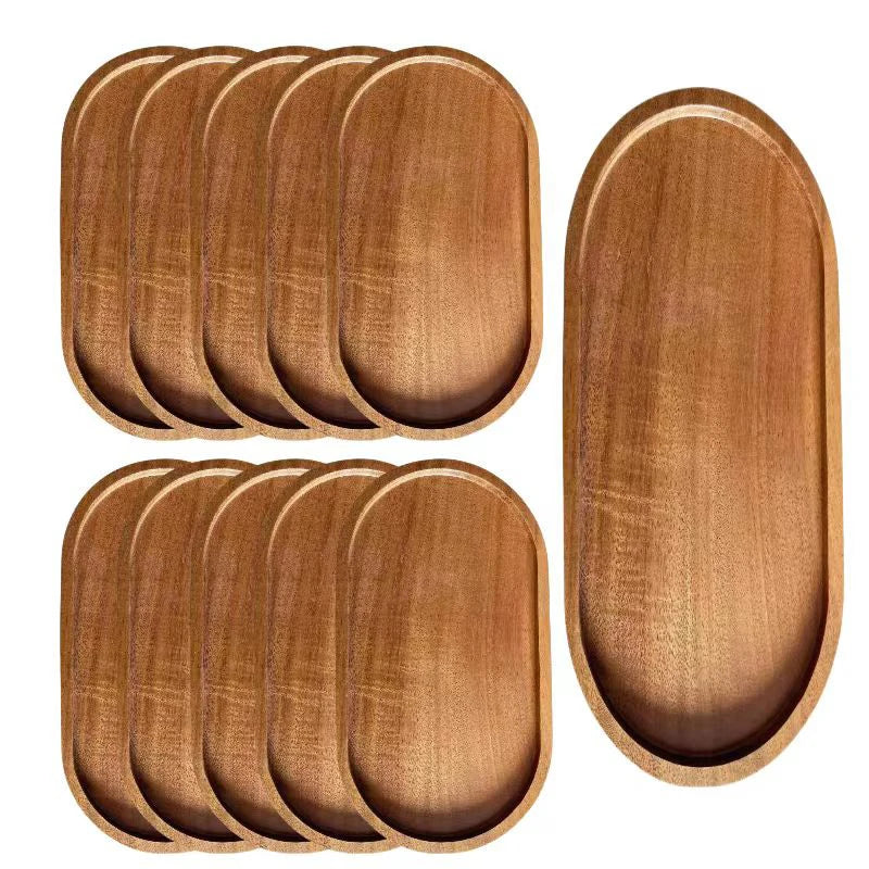 Wooden Serving Trays Oval Wood Tray Platters for Serving