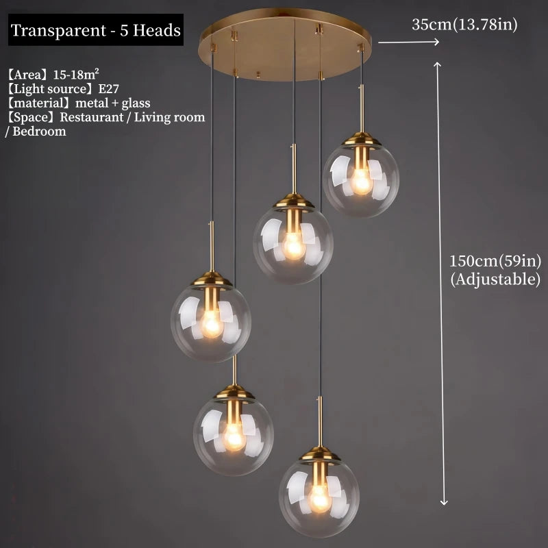 Modern Glass Globe LED Pendant Light