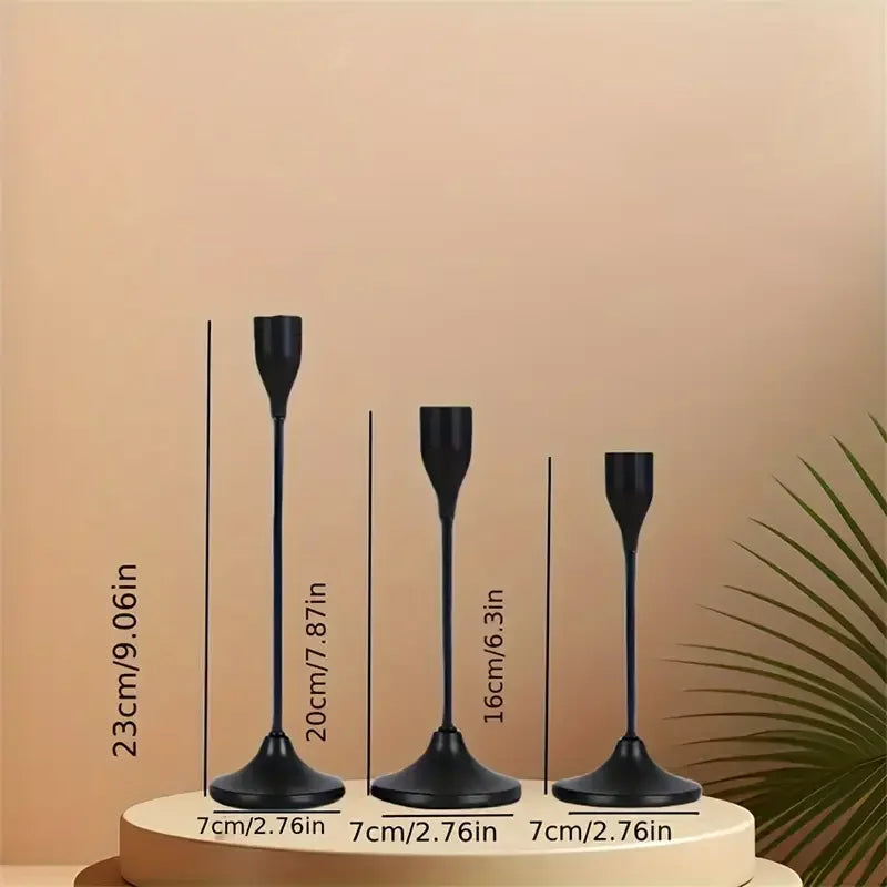 Minimalist Retro Style Metal Candle Holders Candlestick Wedding Table