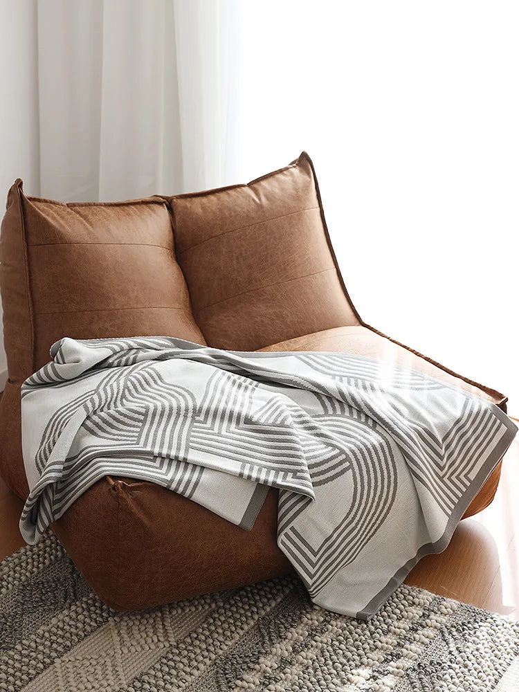Nordic Geometric Knit Blanket