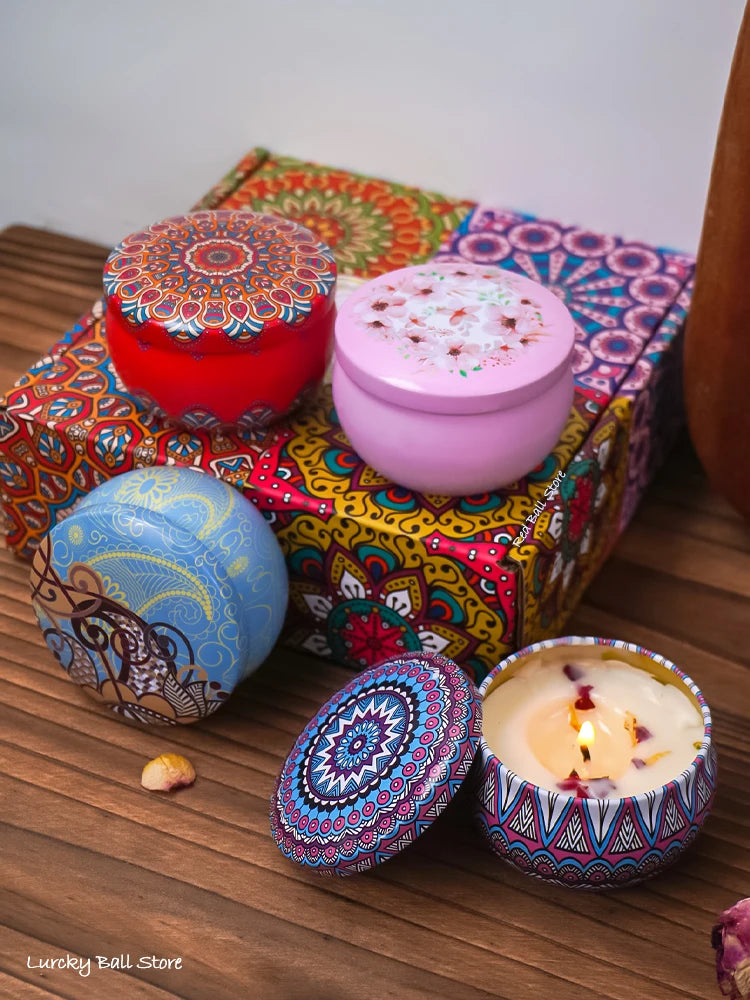 4Pcs/Box Scented Long Lasting Smokeless Fragrance Candle Jar Soy
