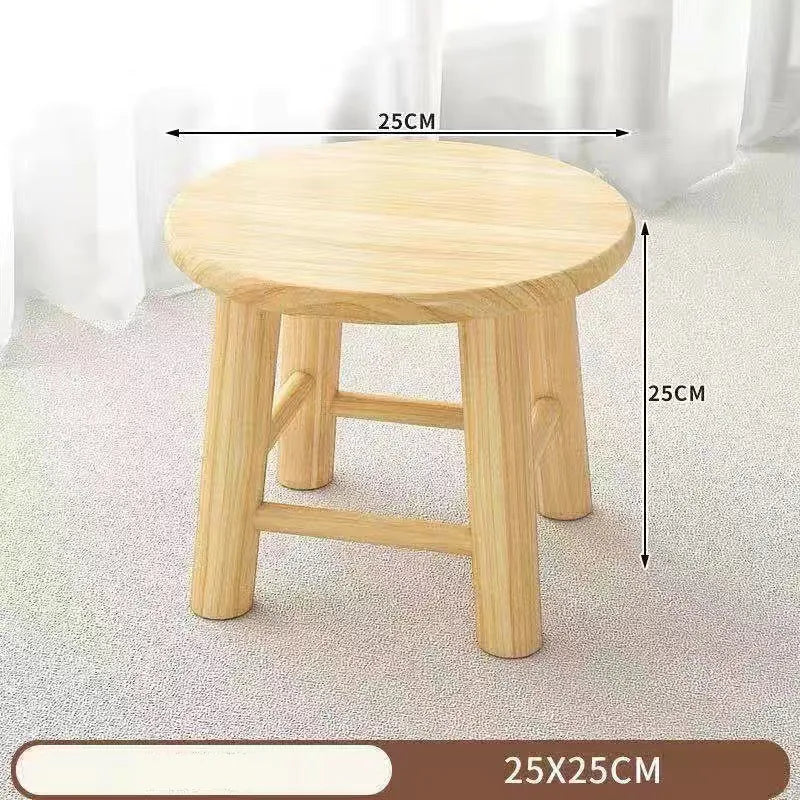 Solid Wood Round Stool
