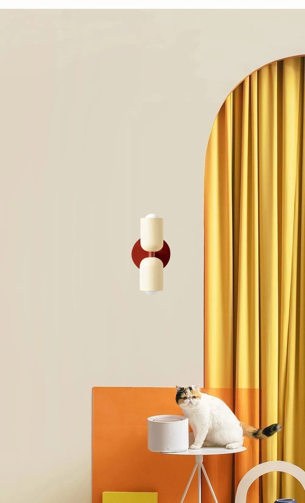 Cream Double Head Wall Lamp