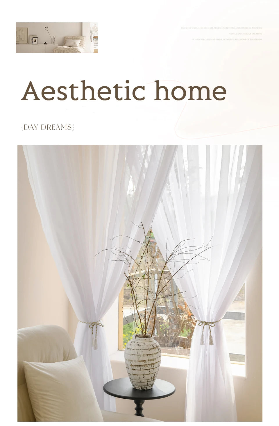 Solid White Sheer Curtains