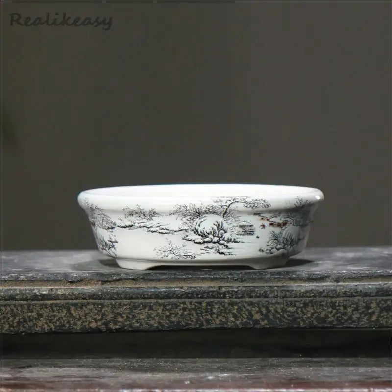 6Size Purple Sand Flower Pot Ceramic Bonsai Pot Handmade